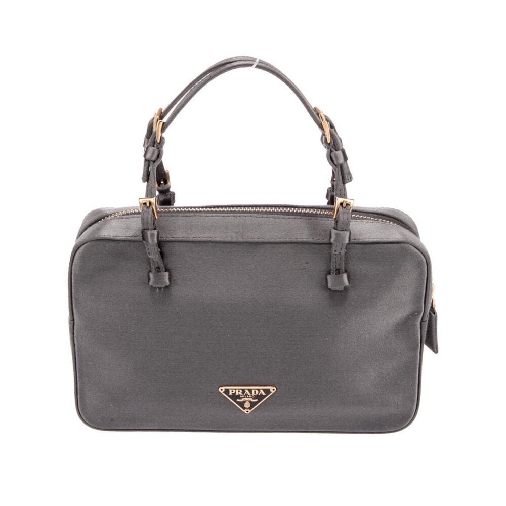Prada Enameled Metal Triangle Silk Evening Bag